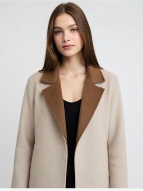 Joie Two-Tone Beige and Brown Wool Blend Blazer